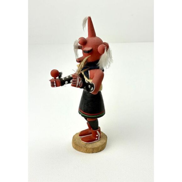Vintage Native American Hopi Mudhead Kachina Sculpture Original Handmade 8in DV2 - Picture 2 of 8